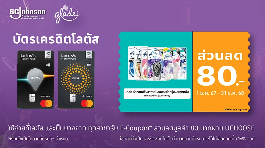 E-Coupon ส่วนลด Glade 80 บาท