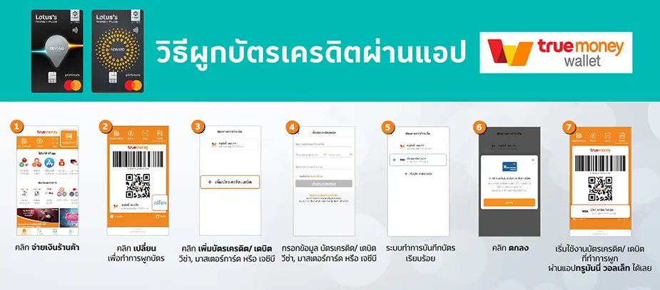 วิธีผูกบัตรเครดิตผ่านแอป