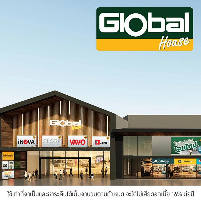 Global House ผ่อนเฟอร์นิเจอร์ 0%*